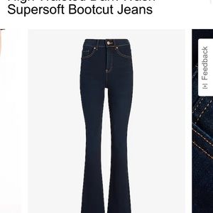 Express - High Waisted Dark Wash Supersoft Bootcut Jeans